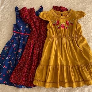 Three girls 100% cotton dresses. OshKosh, Cat&Jack. 5 T, S (6/6x).
